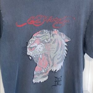 Ed Hardy Tiger Love Kills Slowly Distressed Graphic Tee T-Shirt Shirt Top